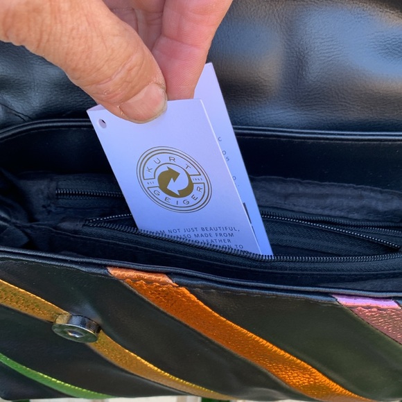 Kurt Geiger handbag crossbody metallic stripes black - Picture 13 of 16